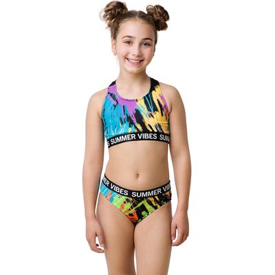 Belibe Sport Strój dziewczęcy dwuczęściowy Flash czarny 134 Belibe Sport Strój dziewczęcy dwuczęściowy Flash czarny 134