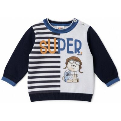 Sweter chłopięcy Chicco bawełniany z misiem-56 Sweter chłopięcy Chicco bawełniany z misiem-56