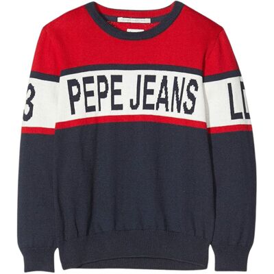 Sweter dziecięcy Pepe Jeans Dany czerwono granatowy-140 Sweter dziecięcy Pepe Jeans Dany czerwono granatowy-140