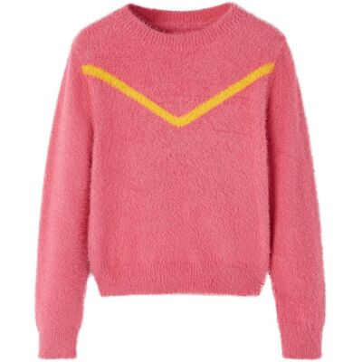 vidaXL Sweter dziecięcy z dzianiny, brudny róż, 104 vidaXL Sweter dziecięcy z dzianiny, brudny róż, 104