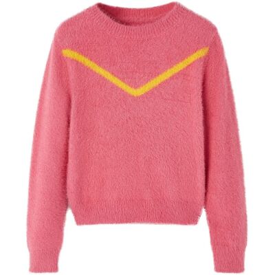 vidaXL Sweter dziecięcy z dzianiny, brudny róż, 140 vidaXL Sweter dziecięcy z dzianiny, brudny róż, 140