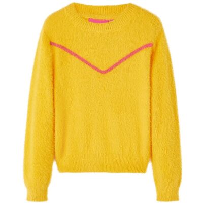vidaXL Sweter dziecięcy z dzianiny, ciemna ochra, 104 vidaXL Sweter dziecięcy z dzianiny, ciemna ochra, 104