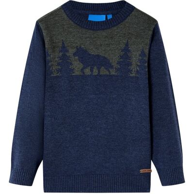 vidaXL Sweter dziecięcy z dzianiny, granatowy, 104 vidaXL Sweter dziecięcy z dzianiny, granatowy, 104