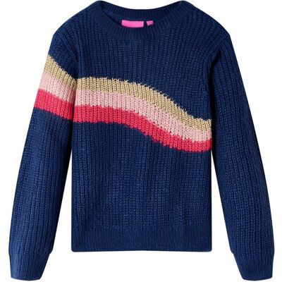 vidaXL Sweter dziecięcy z dzianiny, granatowy, 140 vidaXL Sweter dziecięcy z dzianiny, granatowy, 140