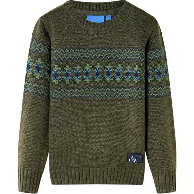 vidaXL Sweter dziecięcy z dzianiny, khaki, 104 vidaXL Sweter dziecięcy z dzianiny, khaki, 104