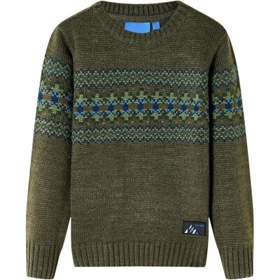 vidaXL Sweter dziecięcy z dzianiny, khaki, 92 vidaXL Sweter dziecięcy z dzianiny, khaki, 92