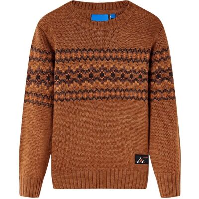 vidaXL Sweter dziecięcy z dzianiny, koniakowy, 104 vidaXL Sweter dziecięcy z dzianiny, koniakowy, 104