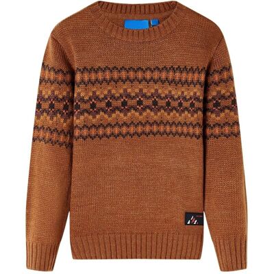 vidaXL Sweter dziecięcy z dzianiny, koniakowy, 92 vidaXL Sweter dziecięcy z dzianiny, koniakowy, 92