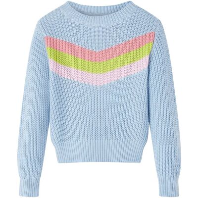 vidaXL Sweter dziecięcy z dzianiny, niebieski, 116 vidaXL Sweter dziecięcy z dzianiny, niebieski, 116
