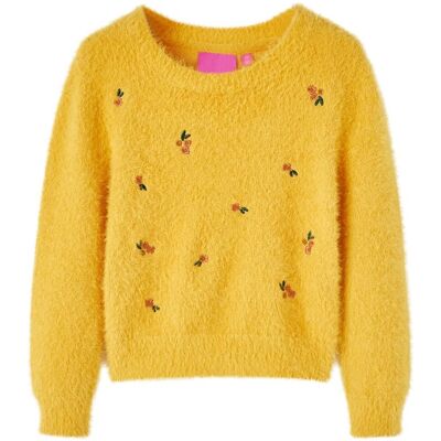 vidaXL Sweter dziecięcy z dzianiny, ochra, 116 vidaXL Sweter dziecięcy z dzianiny, ochra, 116