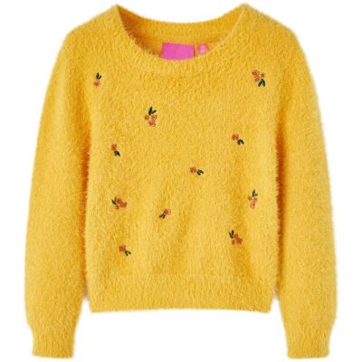 vidaXL Sweter dziecięcy z dzianiny, ochra, 140 vidaXL Sweter dziecięcy z dzianiny, ochra, 140
