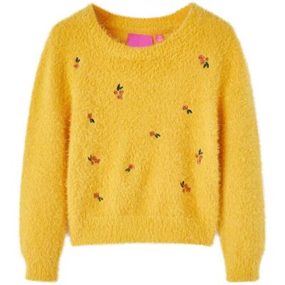 vidaXL Sweter dziecięcy z dzianiny, ochra, 92 vidaXL Sweter dziecięcy z dzianiny, ochra, 92
