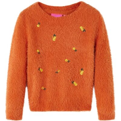 vidaXL Sweter dziecięcy z dzianiny, palony pomarańcz, 116 vidaXL Sweter dziecięcy z dzianiny, palony pomarańcz, 116