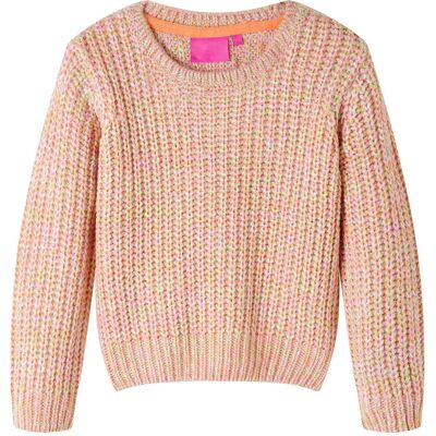vidaXL Sweter dziecięcy z dzianiny, pastelowy róż, 116 vidaXL Sweter dziecięcy z dzianiny, pastelowy róż, 116