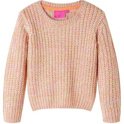 vidaXL Sweter dziecięcy z dzianiny, pastelowy róż, 128 vidaXL Sweter dziecięcy z dzianiny, pastelowy róż, 128