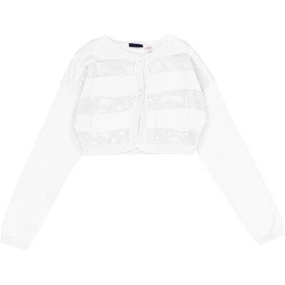 Sweter dziewczęcy Chicco bawełniany bolerko rozpinany biały-104 Sweter dziewczęcy Chicco bawełniany bolerko rozpinany biały-104