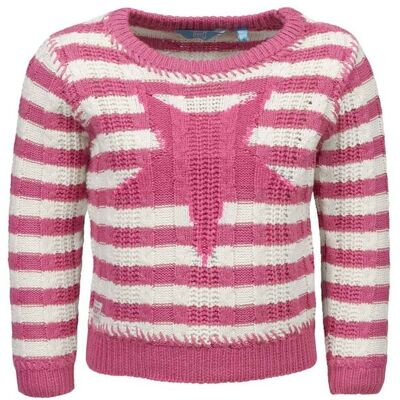Inny producent Sweter dziewczęcy, różowy, paski, gwiazda/Lief Inny producent Sweter dziewczęcy, różowy, paski, gwiazda/Lief