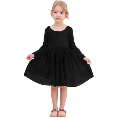 Inny producent Ugitopi Sukienka dla Dziewczynek Tiulowa z Koronką Wizytowa Czarna 90 cm Inny producent Ugitopi Sukienka dla Dziewczynek Tiulowa z Koronką Wizytowa Czarna 90 cm