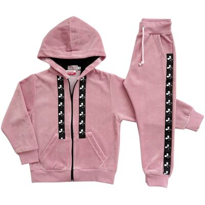 Welur dla dziewczynki dres Welurowy 104 RÓŻOWY z lampasem REVAJ Welur dla dziewczynki dres Welurowy 104 RÓŻOWY z lampasem REVAJ
