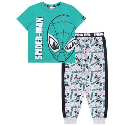 Zielono-Szara, Chłopięca Piżama Na Krótki Rękaw Spider-Man Marvel Zielono-Szara, Chłopięca Piżama Na Krótki Rękaw Spider-Man Marvel