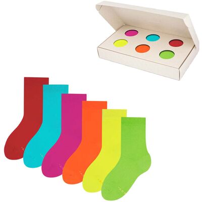 ZOOKSY zestaw klasycznych długich skarpetek dla dzieci r.24-29 6 par, gładkie skarpetki dziecięce - COLOUR BOX ZOOKSY zestaw klasycznych długich skarpetek dla dzieci r.24-29 6 par, gładkie skarpetki dziecięce - COLOUR BOX
