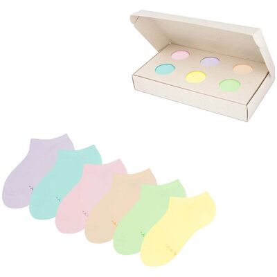 ZOOKSY zestaw klasycznych skarpetek stopek dla dzieci r.24-29 6 par, krótkie skarpetki unisex - PASTEL BOX ZOOKSY zestaw klasycznych skarpetek stopek dla dzieci r.24-29 6 par, krótkie skarpetki unisex - PASTEL BOX