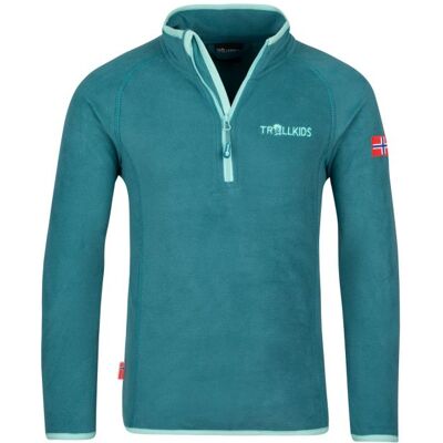 Bluza Polarowa Dla Dziewczynki/chłopca Z Zamkiem Trollkids Kids Nordland Half Zip Zielona (707-332) 92 Bluza Polarowa Dla Dziewczynki/chłopca Z Zamkiem Trollkids Kids Nordland Half Zip Zielona (707-332) 92