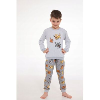 Piżama Boy Kids Dr 593/190 Fun - Szary, 128 Cornette Piżama Boy Kids Dr 593/190 Fun - Szary, 128 Cornette