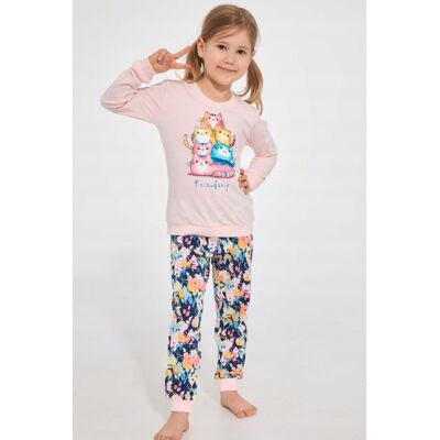 Piżama Girl Kids Dr 594/210 Friendship - Różowy, 122-128 Cornette Piżama Girl Kids Dr 594/210 Friendship - Różowy, 122-128 Cornette