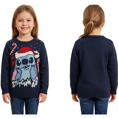 Sun City Sweter Świąteczny Disney Lilo & Stitch „stitchmas” Dla Dziewczynki, Granatowy, Rozmiar 116 Cm Sun City Sweter Świąteczny Disney Lilo & Stitch „stitchmas” Dla Dziewczynki, Granatowy, Rozmiar 116 Cm