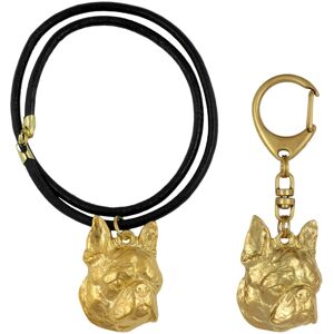 Boston Terrier, Boston Bull Terrier - brelok i naszyjnik z psem w pudełku, produkt pozłacany wysokiej jakości, marka Art-Dog Boston Terrier, Boston Bull Terrier - brelok i naszyjnik z psem w pudełku, produkt pozłacany wysokiej jakości, marka Art-Dog