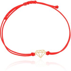 Jubiler Monika Bransoletka czerwony sznurek ze złotym diamentem pr.585 Jubiler Monika Bransoletka czerwony sznurek ze złotym diamentem pr.585