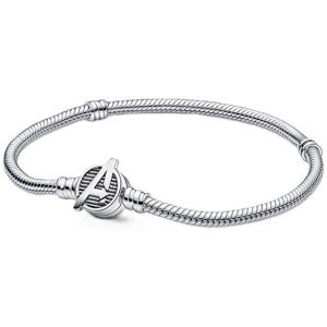 Bransoletka damska Pandora 590784C00-23 o splocie wężykowym z zapięciem z logo Avengers Bransoletka damska Pandora 590784C00-23 o splocie wężykowym z zapięciem z logo Avengers