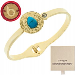 inna (Inny) Bransoletka damska pozłacana bangla kamień turkus cyrkonia BLINGART inna (Inny) Bransoletka damska pozłacana bangla kamień turkus cyrkonia BLINGART