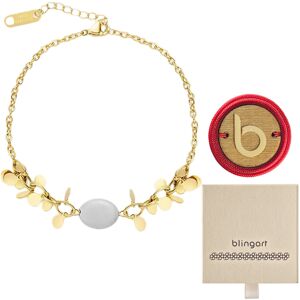 Inny producent Bransoletka damska pozłacana stal chirurgiczna kamień biały ankier BLINGART Inny producent Bransoletka damska pozłacana stal chirurgiczna kamień biały ankier BLINGART
