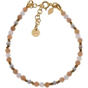 Skorulski Jewellery Bransoletka - Kamień Księżycowy, Słoneczny, Howlit, Hematyt i srebro złocone Skorulski Jewellery Bransoletka - Kamień Księżycowy, Słoneczny, Howlit, Hematyt i srebro złocone