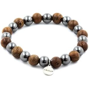 Inny producent Bransoletka Koraliki Drewniane + Hematyt 8 mm - ABIJOUX - Długość 19-20 cm - Brązowy, Szary - Dorosły - Mieszany Inny producent Bransoletka Koraliki Drewniane + Hematyt 8 mm - ABIJOUX - Długość 19-20 cm - Brązowy, Szary - Dorosły - Mieszany