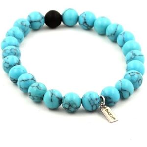 A Bijoux Bransoletka Koraliki Turkusowe + Matowy Czarny Onyks 8 mm A Bijoux Bransoletka Koraliki Turkusowe + Matowy Czarny Onyks 8 mm
