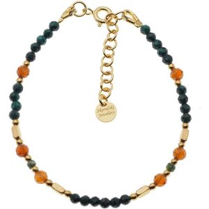 Skorulski Jewellery Bransoletka mix - Malachit, Granat brązowy, Hematyt i srebro złocone Skorulski Jewellery Bransoletka mix - Malachit, Granat brązowy, Hematyt i srebro złocone