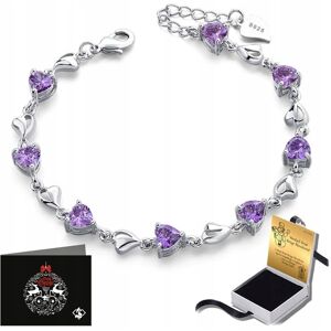 FoxyJewellery Bransoletka Srebrna 925 Ametystowa Celebrytka Prezent Dla Niej Cyrkonie FoxyJewellery Bransoletka Srebrna 925 Ametystowa Celebrytka Prezent Dla Niej Cyrkonie