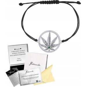 Radziszewska Bransoletka Srebrna MARIHUANA Liść Konopi Sznurek Prezent 925 GRAWER GRATIS Radziszewska Bransoletka Srebrna MARIHUANA Liść Konopi Sznurek Prezent 925 GRAWER GRATIS