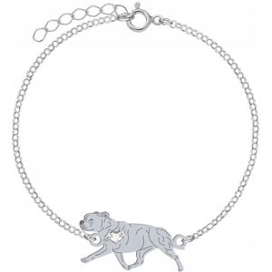 Radziszewska Bransoletka Srebrna z psem Staffordshire Bull Terrier 925 Łańcuszek GRAWER Radziszewska Bransoletka Srebrna z psem Staffordshire Bull Terrier 925 Łańcuszek GRAWER