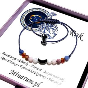 Inny producent Bransoletka znak zodiaku Rak Opal Karnerol Kamień Księżycowy bransoletka z kamieni naturalnych Inny producent Bransoletka znak zodiaku Rak Opal Karnerol Kamień Księżycowy bransoletka z kamieni naturalnych