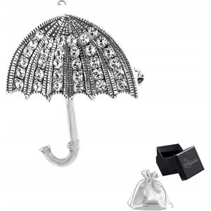 ulex premium Broszka srebro pr. 925 Elegancka Brosza PARASOLKA z Kamieniami na Prezent ulex premium Broszka srebro pr. 925 Elegancka Brosza PARASOLKA z Kamieniami na Prezent