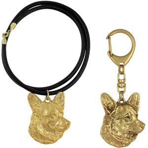 Cardigan Welsh Corgi - brelok i naszyjnik z psem w pudełku, produkt pozłacany wysokiej jakości, marka Art-Dog Cardigan Welsh Corgi - brelok i naszyjnik z psem w pudełku, produkt pozłacany wysokiej jakości, marka Art-Dog