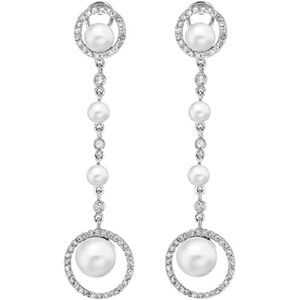 brak danych Carissima Gold Women's 18 ct White Gold with 0.60 ct Diamond White Pearl Drop Earrings brak danych Carissima Gold Women's 18 ct White Gold with 0.60 ct Diamond White Pearl Drop Earrings