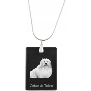 ART Coton de Tulear - kryształowa zawieszka z psem, srebrny naszyjnik ze zdjęci ART Coton de Tulear - kryształowa zawieszka z psem, srebrny naszyjnik ze zdjęci