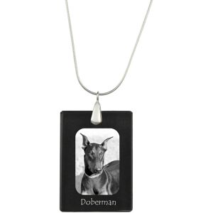 Doberman, Dobermann - kryształowa zawieszka z psem, srebrny naszyjnik ze zdjęciem, personalizowany wisiorek marki Art-Dog Doberman, Dobermann - kryształowa zawieszka z psem, srebrny naszyjnik ze zdjęciem, personalizowany wisiorek marki Art-Dog