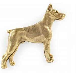 ART Doberman Dobermann pozłacany pin broszka ART Doberman Dobermann pozłacany pin broszka