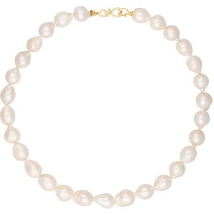ENAYA NELLIE Naszyjnik duże perły barokowe białe 12 mm owalne srebrne zapięcie - 45 cm ENAYA NELLIE Naszyjnik duże perły barokowe białe 12 mm owalne srebrne zapięcie - 45 cm